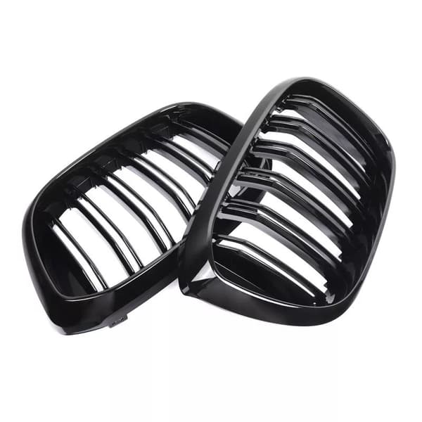 Glossy Black Dual Slat Hood Kidney Grille Grill For BMW X3 G01 X4 G02 2018-2019