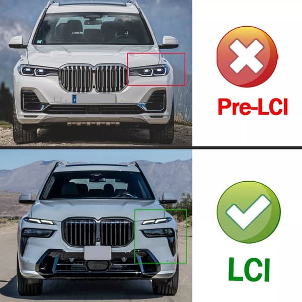 Front Bumper Single Line Kidney Grille Grill For BMW X7 G07 2023-25 Gloss Black