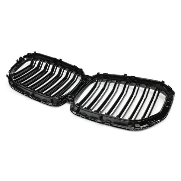 Piano Black Dual Slat Front Bumper Kidney Mesh Grille For BMW X5 G05 19-present