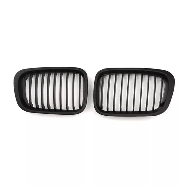 For BMW E46 4dr 98-01 Compact Performance Matte Black Front Kidney Grilles Grill