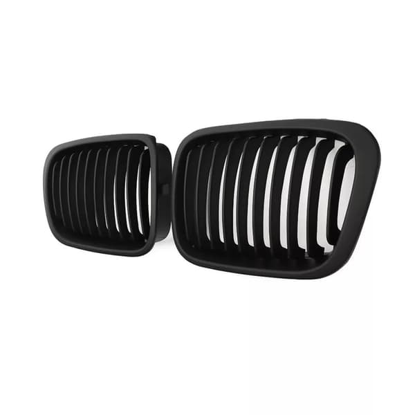 For BMW E46 4dr 98-01 Compact Performance Matte Black Front Kidney Grilles Grill