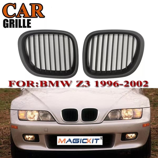 For 1996-2002 BMW Z3 Front Grille Z-Series Front Hood Kidney Grille Matte Black