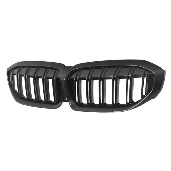 For BMW G20 G21 2019+ M3 Style Kidney Grills Glossy Black Double Slats