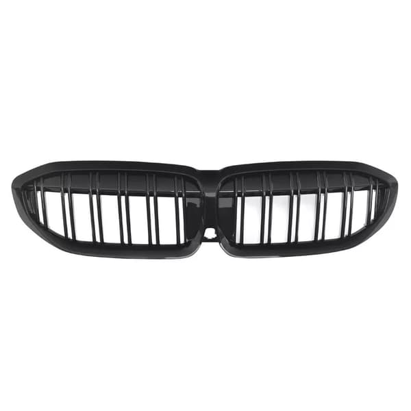 For BMW G20 G21 2019+ M3 Style Kidney Grills Glossy Black Double Slats