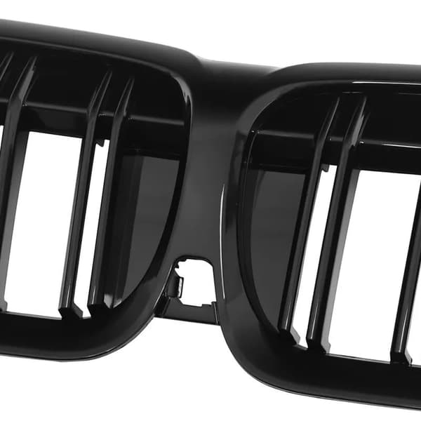 For BMW G20 G21 2019+ M3 Style Kidney Grills Glossy Black Double Slats