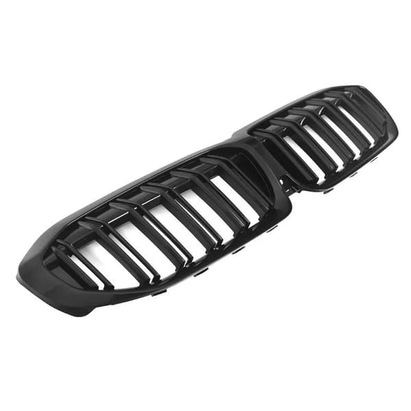 For BMW G20 G21 2019+ M3 Style Kidney Grills Glossy Black Double Slats