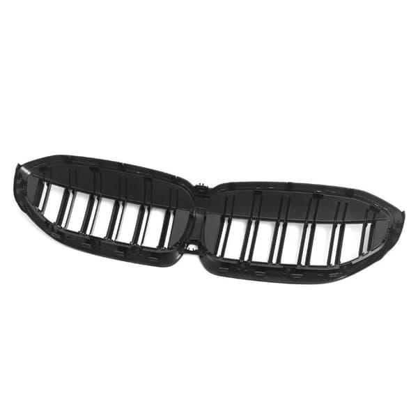 For BMW G20 G21 2019+ M3 Style Kidney Grills Glossy Black Double Slats