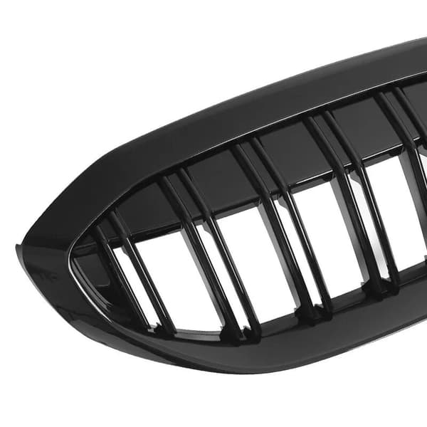 For BMW G20 G21 2019+ M3 Style Kidney Grills Glossy Black Double Slats