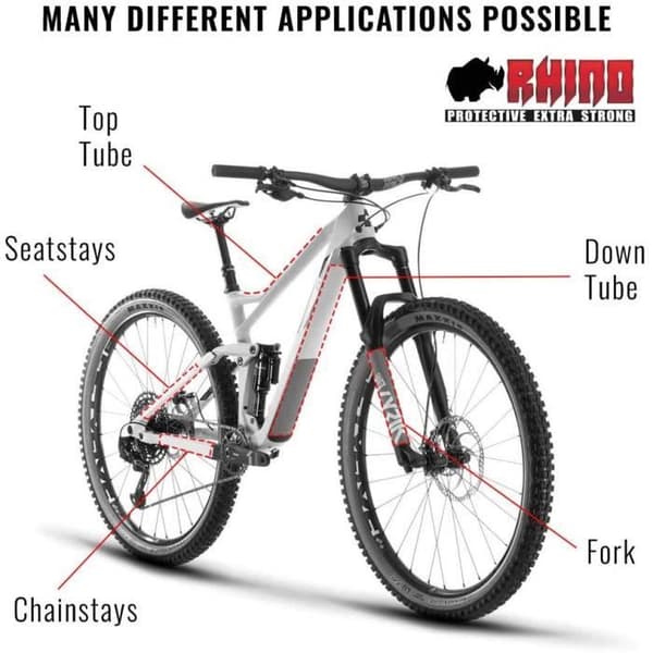 Rhino Sticker Kit för MTB-cykelramskydd, kol, 35 x 17,5 cm