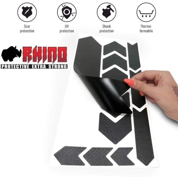 Rhino Sticker Kit för MTB-cykelramskydd, kol, 35 x 17,5 cm