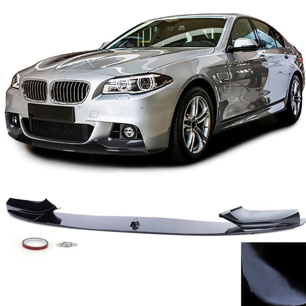 BMW 5-serien F10/F11 M-Bumper Prestanda Svart Glans Frontspoilerläpp 2010-2016