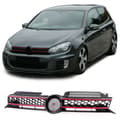 Miniatyrbillede 1 af 9: Sport Honeycomb Gitter Glanssort med Rød Kant til VW Golf 6/GTI 2008-2013