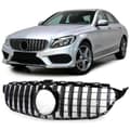Miniatyrbild 9 av 9: Sportgrill Svart Krom för Mercedes C-Class W205 S205 13-18 - Sportig & Stilfull Uppgradering
