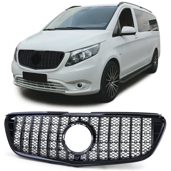Sort Glans Sportgitter til Mercedes Vito W447 2014-2019