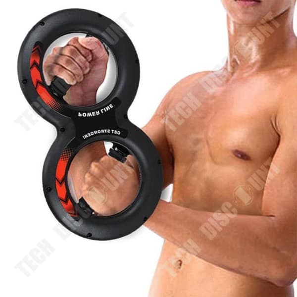 TD® 5 Kilogram Figur 8 Multifunktionell Arm Styrketränare Handledsgrepp träningsenhet - Svart