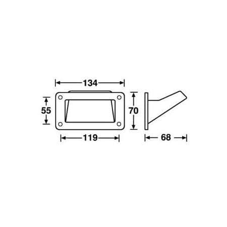 Inbyggd plasthandtag - ADAM HALL - liten modell - 47 x 103 mm - 39 g
