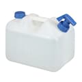 Miniatyrbild 1 av 6: Relaxdays Jerrycan jerricane vattenbehållare med kran och lock 10 L utan BPA camping bil festival, vit