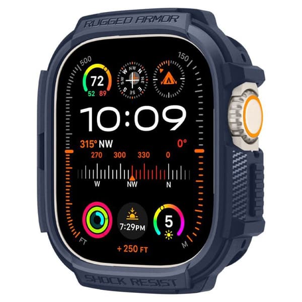 Fodral till Apple Watch Ultra / Ultra 2 Rugged Armor SPIGEN Marinblå