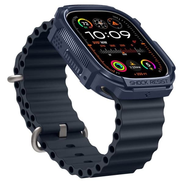 Fodral till Apple Watch Ultra / Ultra 2 Rugged Armor SPIGEN Marinblå