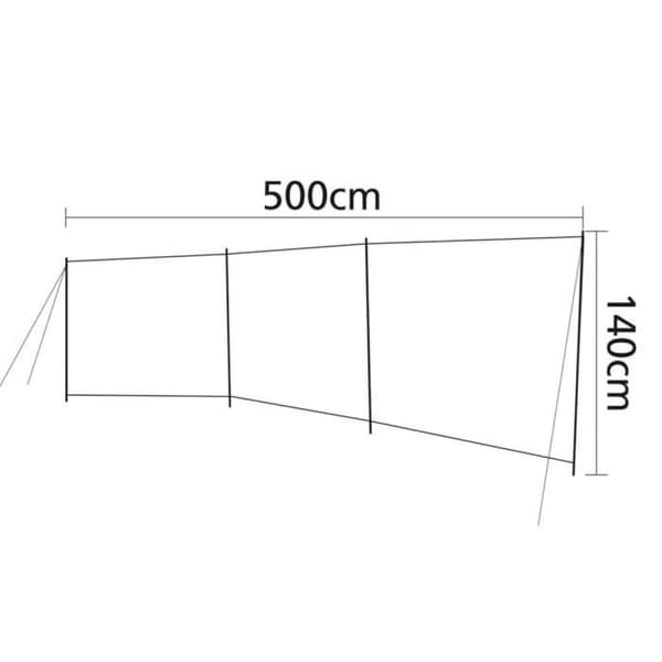 Bo-Camp Windbreak Popular 500x140 cm Grå och antracit