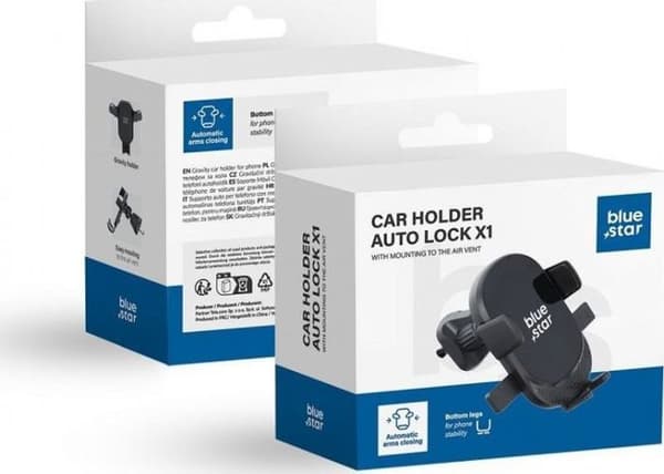 Blå stjärna Stöd bil AUTO LOCK X1 för svart inloppgrill