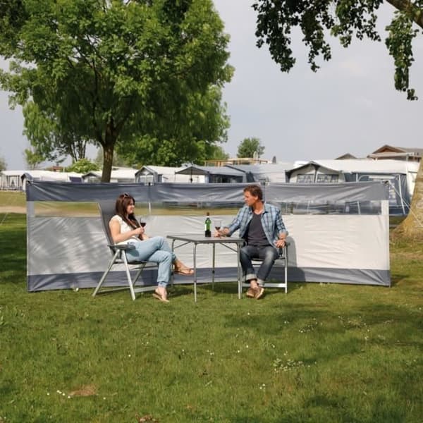 Bo-Camp Vindskydd med fönster Dennis 500x140 cm Grå