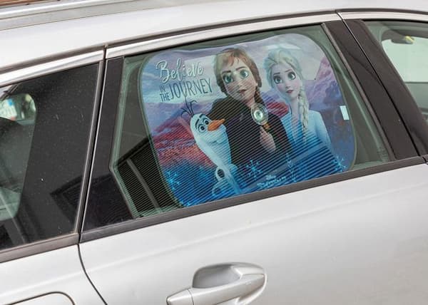 Sidogardin - FROZEN - Disney - Anti-UV-skydd - Sugkoppsfäste - 60 x 40 cm