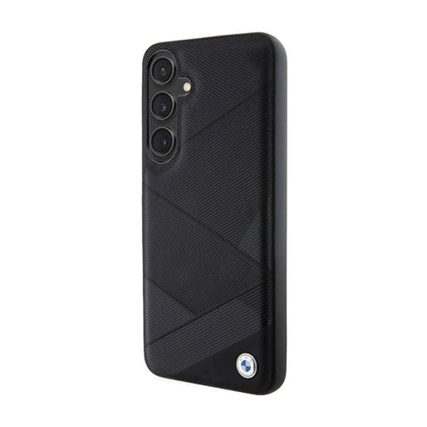 BMW Signature Leather Crossing Lines Pattern - Fodral till Samsung Galaxy S24+ (svart)
