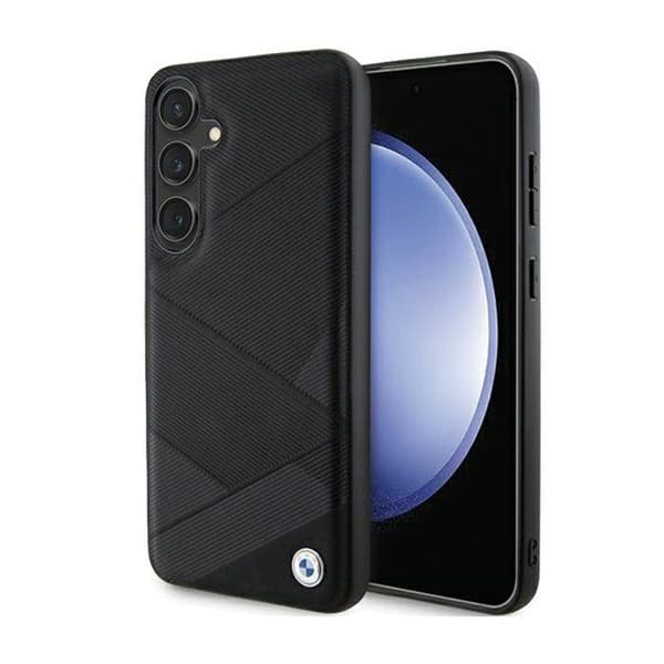 BMW Signature Leather Crossing Lines Pattern - Fodral till Samsung Galaxy S24+ (svart)