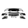 Miniatyrbillede 1 af 2: Bageste kofanger diffuser, AMG C63 stil, glans sort, direkte erstatning,som vist