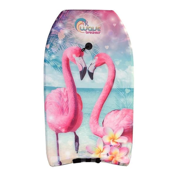 Wave Breakers Bodyboard med Flamingotryck 83 cm