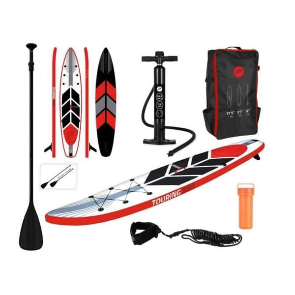 Stand Up Paddle Pure4Fun SUP Touring - Grå/Röd/Svart - Mått 350x79x15cm - Maximal belastning 150kg