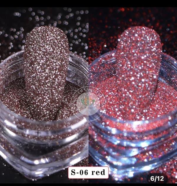 Reflekterande glitter - Rosa/Röd
