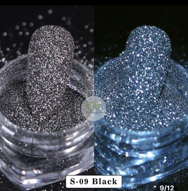 Reflekterande glitter - Svart