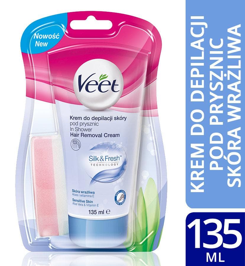 VEET Silk & Fresh depilatory cream under pr
