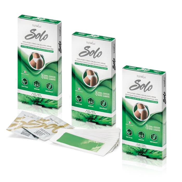 3pkt SOLO Vaxremsor för bikini 3x12st, Italwax KVT06