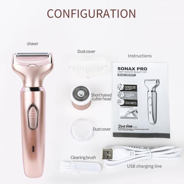SONAX PRO elektrisk barbermaskin 2-i-1 vanntett hårfjerning