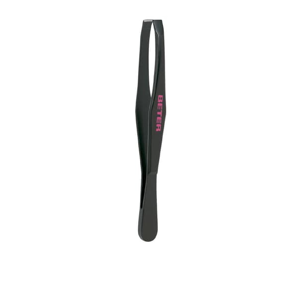 TWEEZERS straight tip black steel 1 unit