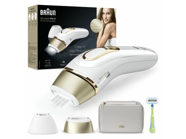 Braun Silk-expert Pro PL5356, Gull, Hvit, Intense Pulsed Light (IPL), AC