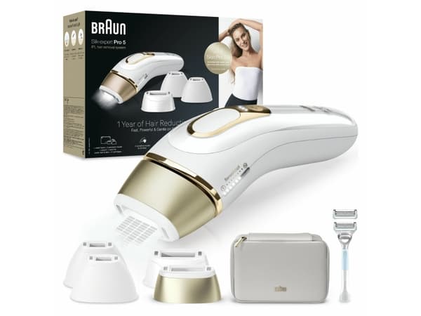 Braun Silk-expert Pro PL5356, Gull, Hvit, Intense Pulsed Light (IPL), AC
