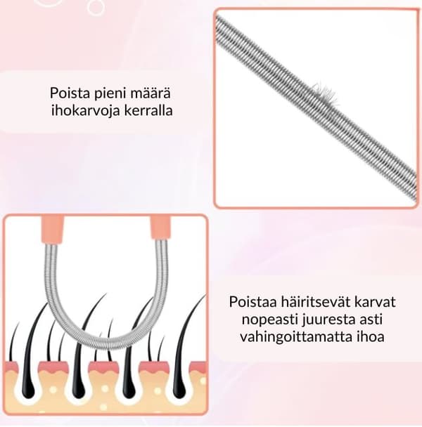Fjeder til fjernelse af generende hår, pink