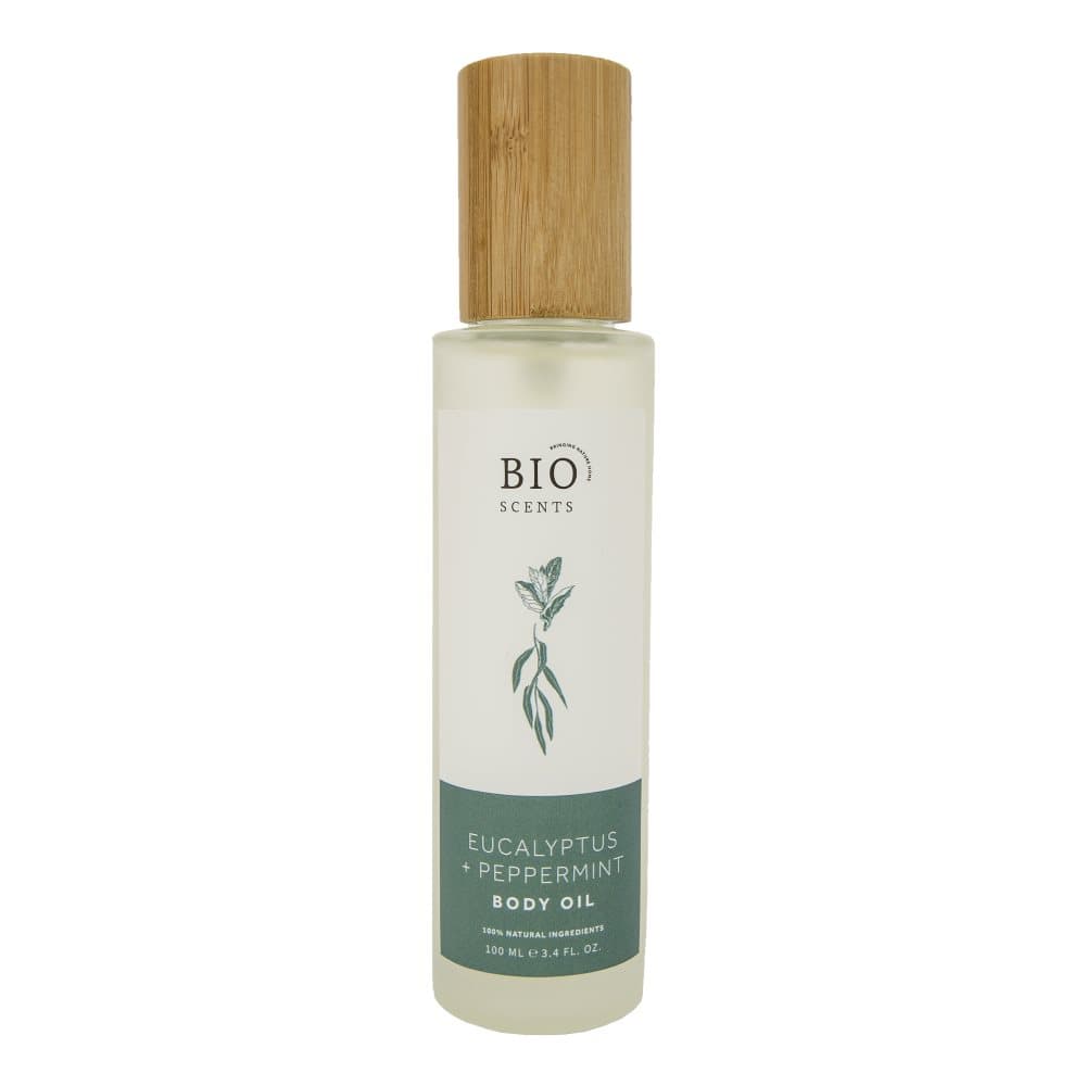Bio Scents eukalyptus och pepparmynta kroppsolja (body oil) med eterisk olja - 100% naturlig - 100 ml