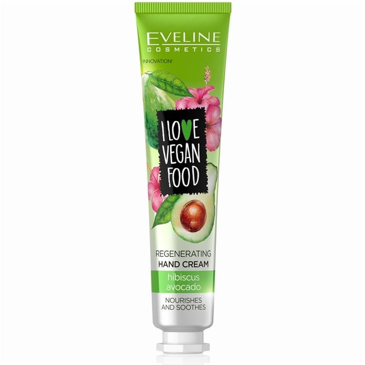 Eveline I Love Vegan Food Regenerating Hand Cream Avocado And Hibiskus