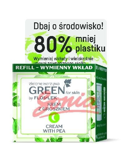FLOSLEK_Green For Skin Zielone Warzywa krem z groszkiem na noc Refill 50ml