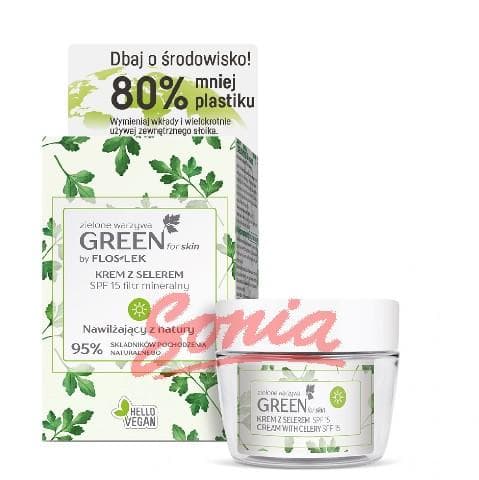 FLOSLEK_Green For Skin Zielone Warzywa krem z selerem na dzie� SPF15 filtr mineralny 50ml