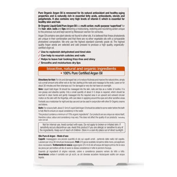 Fugtgivende Olie Argán Dr.Organic (50 ml)