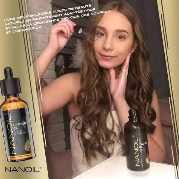 Nanoil Castor Oil – naturlig, kallpressad och oraffinerad ricinolja för ansikts-, kropps- och hårvård