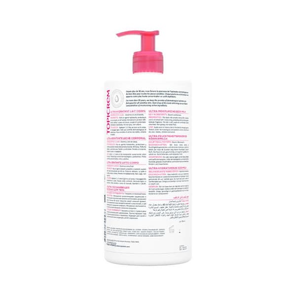 Lait Corps - Topicrem - Ultra-Hydratant - 1000 ml - Torr hud - Textur Lait