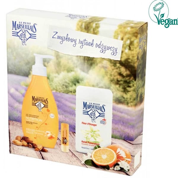 LE PETIT MARSEILLAIS Giftset-Body Care Moisturising Milk 400ml+Shower Cream 250ml+Lip Balm Stick