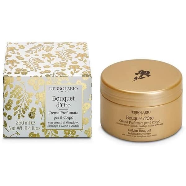 L'Erbolario Bouquet D'Or Parfymerad Kroppskräm 250 ML Tillverkad i Italien